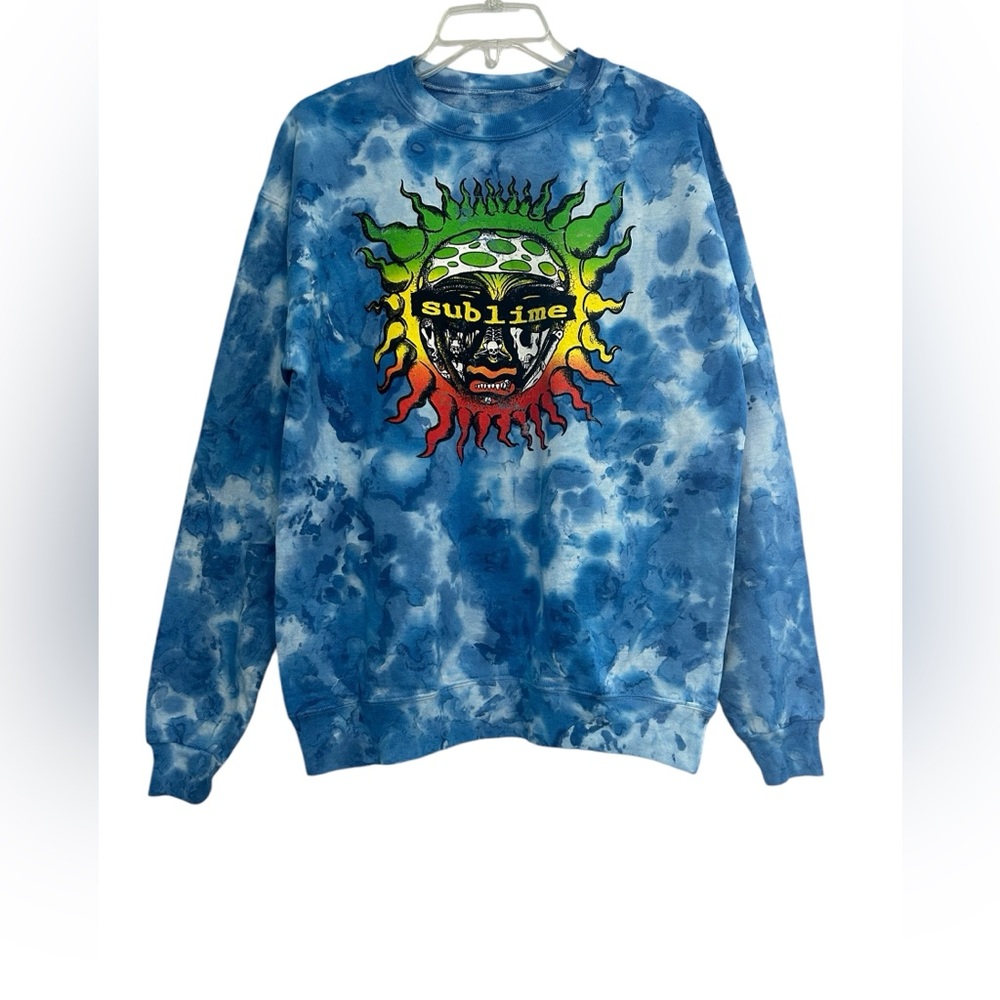 Sublime Tie Dye Distressed Graphic Band Sweatshirt NWOT Size Medium